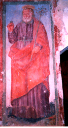 Santo con pendolo - Rocca S. Angelo a Petrignano di Assisi. Chiesa del 1200